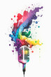 Bright colorful rainbow explosion microphone