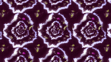 Poster - Psychedelic kaleidoscopic pattern. Motion. Round shaped silhouettes of flowers or mandalas and unusual forms.