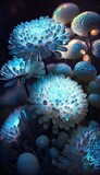 Fototapeta Do akwarium - Flowers generated with the tyndall lighting made with generative AI
