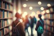 © AdriFerrer - Defocused library and students on the background Generative AI