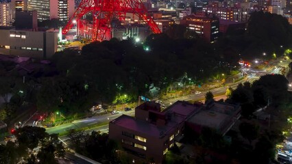 Poster - Twilight time-lapse of streets in Minato Tokyo, Japan