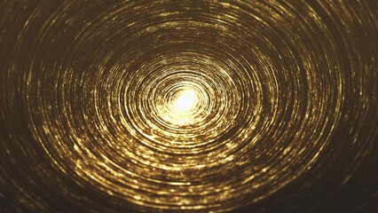 Poster - Abstract Gold Circle Particles/ 4k animation of an abstract wallpaper background of bursting gold filaments lines and particles sparkling with glimmer fx and depth of field