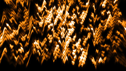 Poster - Shimmering curved stripes in motion on black background. Motion. Rotating pattern with moving shimmering stripes. Wavy stripes move and rotate