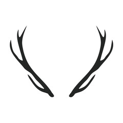 Elk horn vector icon. Black vector icon isolated on white background elk horn.