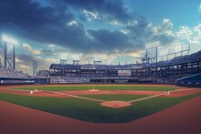 Baseball Stadium [Blue Sky]. Generative AI