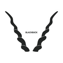 Horn Blackbuck Vector Icon.Black Vector Icon Isolated On White Background Horn Blackbuck.