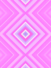 Wall Mural - Abstract shiny symmetrical pattern in pink. Geometric art background. 3d rendering digital illustration