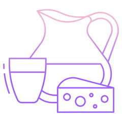 Sticker - milk and cheese icon