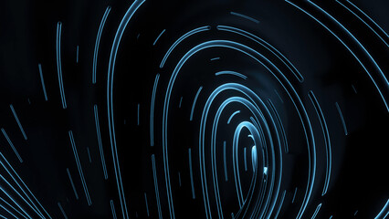 Poster - Spiral ripples with futuristic lines. Design. Vibrations in streams of neon lines and spiral movement. Spiral 3d stream with neon futuristic stripes
