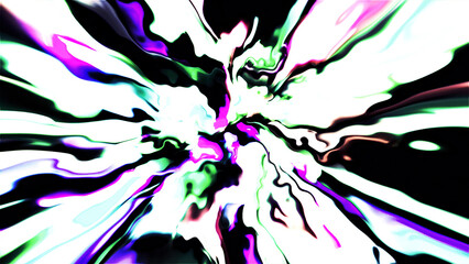 Poster - Moving flow of colorful spiral of paints. Motion. Slowing down flow of colors in moving spiral on black background. Spiral of liquid curved lines of paints