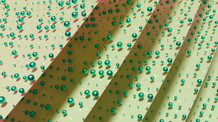 Aufkleber - Folds with 3d pattern of balls. Design. Folds with illusion of 3d balls in pattern. Colorful pattern with balls and shadows on moving folds