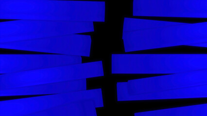 Poster - Rectangular stripes moving on black background. Motion. Colored stripes on plain background. Simple background of geometric stripes on black backdrop