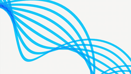 Poster - Abstract line of curved stripes moves in space. Design. Curved lines in moving stream on white background. Frozen curved lines in moving stream