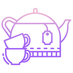 Wall Mural - tea kettle and cup icon