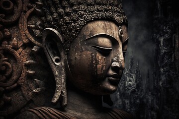 Wall Mural - Buddha Statue, Generative ai