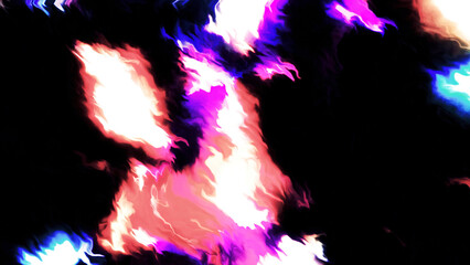 Poster - Colorful energy ripples with fluid movements. Motion. Colorful ripples of plasma fluid on black background. Dark liquid with plasma colorful highlights and ripples