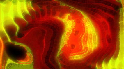 Poster - Abstract animation of moving warm energy plasmas. Motion. Curved flows of thermal plasmas. Thermal animation bends of energy