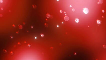 Poster - Bursting bubbles on colored background. Motion. Transparent bubbles burst in space. Beautiful soap bubbles move and burst in air on red stone