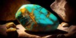 December turquoise birthstone. elegant photorealistic gemstone with 3D shading made by generative AI