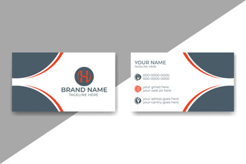 Double-sided creative business card template.
Red and black color theme. Vector illustration 