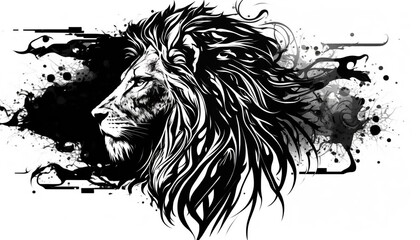 Wall Mural - lion illustration for tattoo or wall sticker