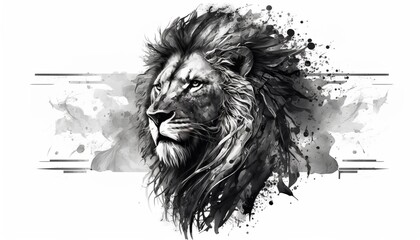 Wall Mural - lion illustration for tattoo or wall sticker