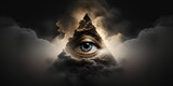 Fototapeta  - Eye of Providence, eye enclosed in a triangle. Generative AI