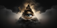 Eye Of Providence, Eye Enclosed In A Triangle. Generative AI