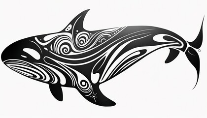 Wall Mural - orca illustration for tattoo or wall sticker