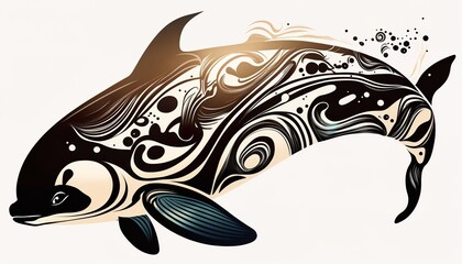 Wall Mural - orca illustration for tattoo or wall sticker