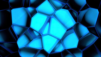 Poster - Blue and gray background. Motion.Light patterns move around in animation.