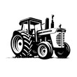 tractor drawn hand drawn icon vector illustration, transport for farm