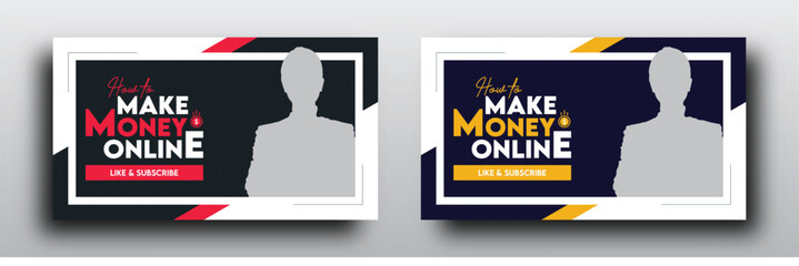 Wall Mural - Online money making tips youtube video thumbnail design