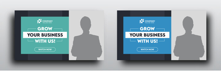 Sticker - Business growing tips youtube video thumbnail or web banner