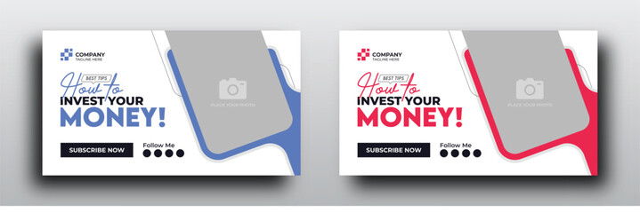 Wall Mural - Youtube video thumbnail design for how to invest your money
