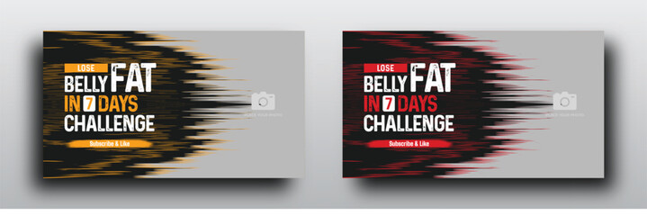 Wall Mural - Gym and fitness youtube video thumbnail or fitness training web banner