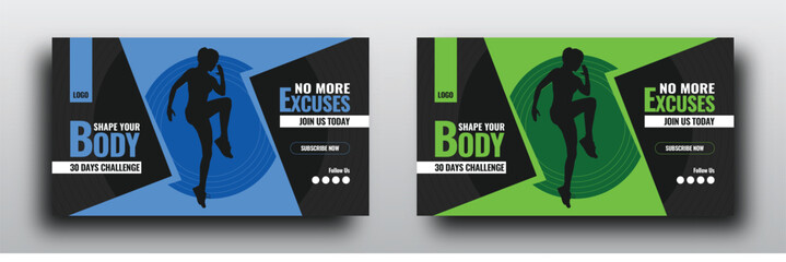 Wall Mural - Gym and fitness youtube video thumbnail