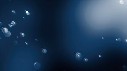 Poster - Yellow and blue background. Motion. Light background with small transparent bubbles that burst in cartoon animation.