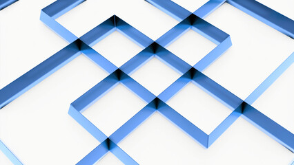 Poster - White floor. Design.A light background with a separating blue and green grid in abstraction.