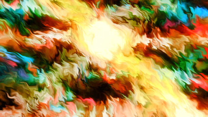 Poster - Yellow and purple pattern. Motion. Bright lines in the animation blurring in different directions.