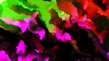Poster - A bright palette of colors. Motion. Colored paint in animation creates patterns.