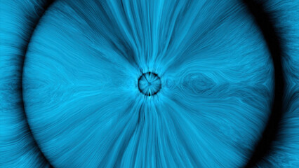 Poster - Space tunnel with a stream of energy lines and black rings. Design. Black hole with cosmic stream of bright energy. Abstract flow inside black hole with colorful lines of moving energy