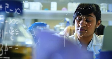 Poster - Animation of scientific data processing over biracial female scientist