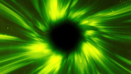 Poster - Wormhole through time and space, warp through science fiction. Motion. Abstract jump in space in hyperspace among bright glowing rays.