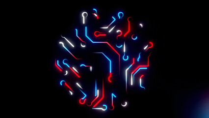 Poster - Artificial Intelligence concept. Motion. Deep learning, digital transformation, visualization of brain neurons.
