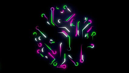 Poster - Artificial Intelligence concept. Motion. Deep learning, digital transformation, visualization of brain neurons.