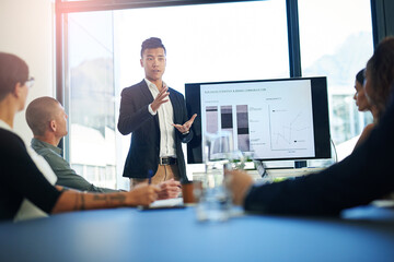 Aufkleber - You have the floor. Shot of a group of businesspeople meeting in the boardroom.