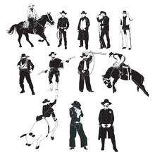 Cowboy Silhouette For Multiple Purposes