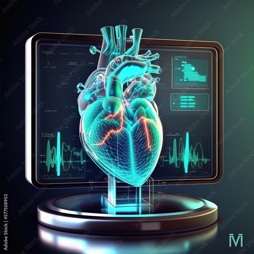 Modern medical cardiology technology. Medical interface for monitoring ...