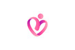 © cahyo - People love care logo in heart shape with pink color gradient design